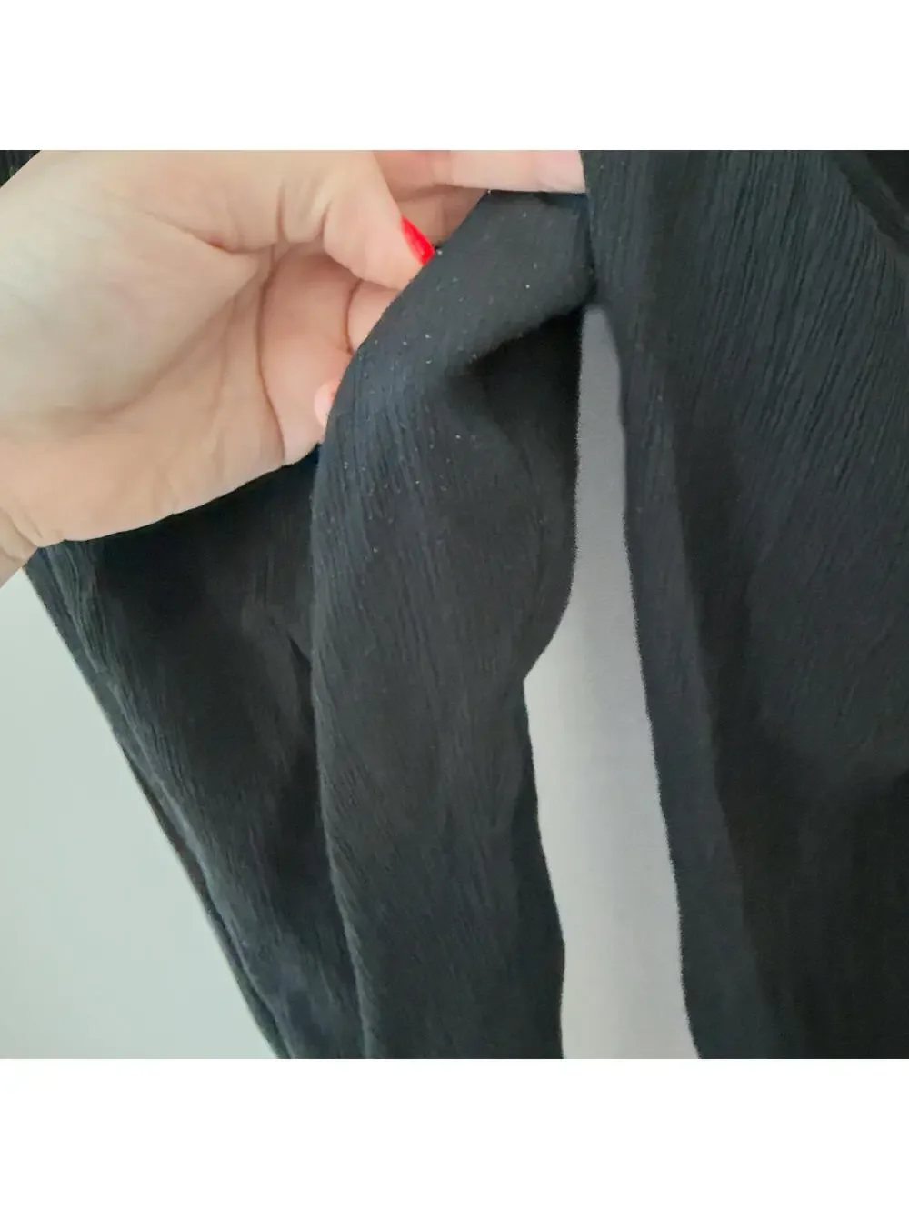 Gap Black Crinkle Wide-Leg Pull-On Pants XL - Picture 5 of 6
